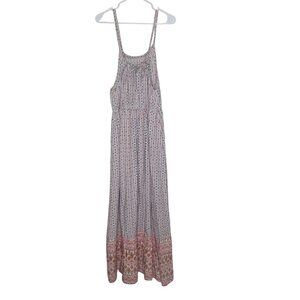 Old Navy Maxi Sundress Womens XL Orange Floral Sleeveless Peasant Cottagecore
